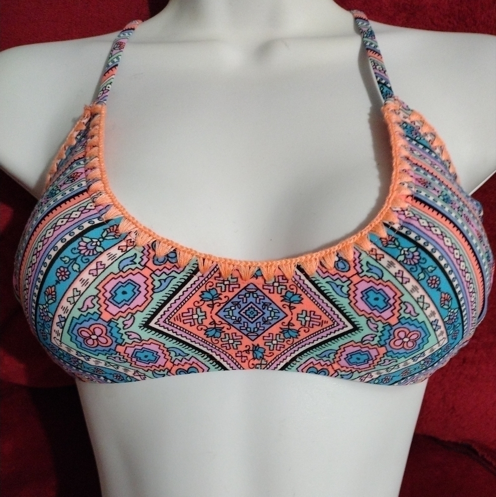 XHILARATION‎ Multi Print Bikini Top